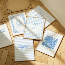 Load image into Gallery viewer, Light Blue set of 6 Christian wall art prints 02-318