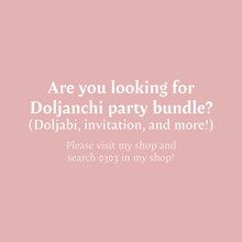 Load image into Gallery viewer, Editable Korean Pink First birthday baby girl party Doljabi template 0303