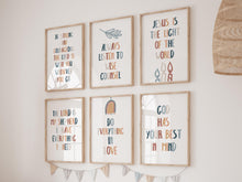 Load image into Gallery viewer, set of 6 boho Christian kids bible verse art prints 07-20101