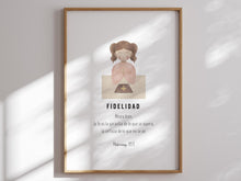 Load image into Gallery viewer, set of 9 fruit of the spirit in Spanish art prints 07-194