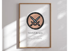 Load image into Gallery viewer, Watercolor set of 6 boho armor of God art prints 07-220