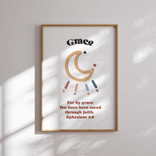 Load image into Gallery viewer, Watercolor boho Christian kids bible verse set of 4 art prints 07-243