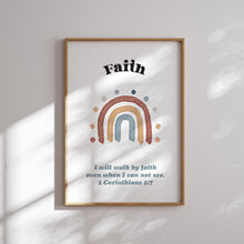 Load image into Gallery viewer, Watercolor boho Christian kids bible verse set of 4 art prints 07-243