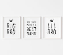 Load image into Gallery viewer, Watercolor black brothers best friend set of 3 art prints 07-78