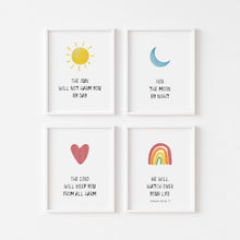 Load image into Gallery viewer, Watercolor nursery boho bible verse set of 4 art prints