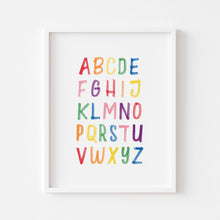 Load image into Gallery viewer, Watercolor colorful alphabet with rainbow set of 3 art prints 07-4003