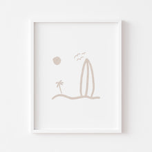 Load image into Gallery viewer, Watercolor boho coastal sea sun wand set of 4 art print 07-102