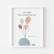 Load image into Gallery viewer, set of 6 boho cute animal with balloons bible verse art prints 07-171