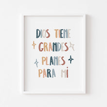 Load image into Gallery viewer, set of 6 boho Christian kids bible verse in Spanish art prints 07-185