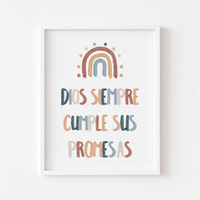Load image into Gallery viewer, set of 6 boho Christian kids bible verse in Spanish art prints 07-185