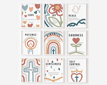 Load image into Gallery viewer, Boho set of 9 fruit of the spirit art prints 2 07-197