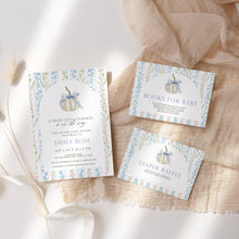 Load image into Gallery viewer, 2019 blue floral Grandmillennial pattern pumpkin mini set