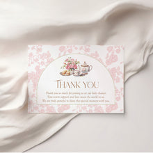 Load image into Gallery viewer, 2023 time for tea pink floral baby shower invitation mini set