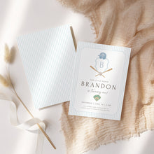 Load image into Gallery viewer, 0314 blue baseball monogram birthday template