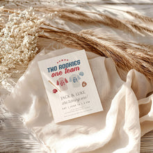 Load image into Gallery viewer, 0314 twins brothers baseball birthday invitation template