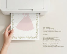 Load image into Gallery viewer, pink princess birthday banner set once upon a time girl party banner template 0332