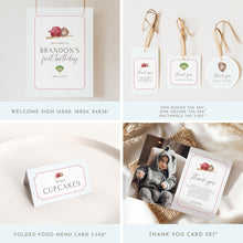 Load image into Gallery viewer, Baseball 1st Birthday Invitation Bundle, Rookie of the Year Preppy Template 0314