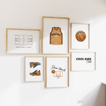 Load image into Gallery viewer, Watercolor basketball gallery wall art set of 6 prints 07-27304
