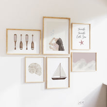 Load image into Gallery viewer, watercolor pink girls coastal gallery wall art prints 07-284