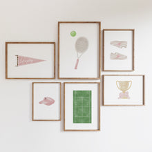 Load image into Gallery viewer, Watercolor pink tennis gallery wall art 07-27702