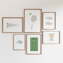 Load image into Gallery viewer, Watercolor blue tennis gallery wall art prints 07-27701