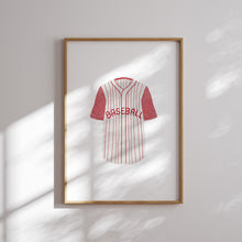 Load image into Gallery viewer, Watercolor red baseball gallery wall art set of 6 prints 07-27301
