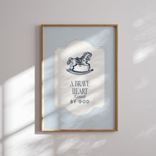 Load image into Gallery viewer, Blue Vintage Christian Teddy Bear Prints, Bible Verse Gallery Art 07-352