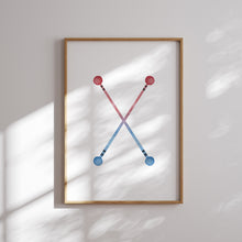 Load image into Gallery viewer, Watercolor red blue Cheerleading gallery wall art print 07-32505