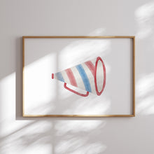 Load image into Gallery viewer, Watercolor red blue Cheerleading art print (choose your print) 07-32505