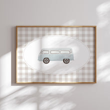 Load image into Gallery viewer, Blue Nursery Gingham Preppy Art Print (choose you print) 07-265