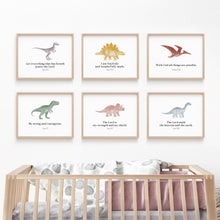 Load image into Gallery viewer, Dinosaurs Kids Bible verse set of 6 wall art print 07-349