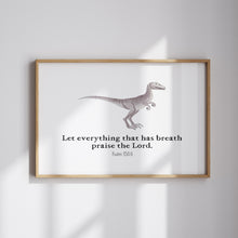 Load image into Gallery viewer, Dinosaurs Kids Bible verse set of 6 wall art print 07-349