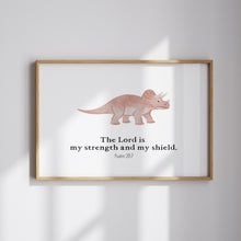 Load image into Gallery viewer, Dinosaurs Kids Bible verse set of 6 wall art print 07-349