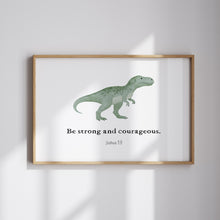 Load image into Gallery viewer, Dinosaurs Kids Bible verse set of 6 wall art print 07-349
