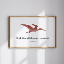 Load image into Gallery viewer, Dinosaurs Kids Bible verse set of 6 wall art print 07-349