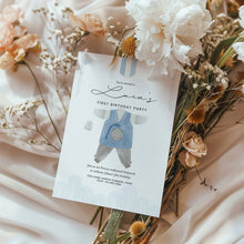 Load image into Gallery viewer, 0304 Blue Korean hanbok Doljanchi invitation