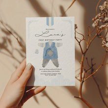 Load image into Gallery viewer, 0304 Blue Korean hanbok Doljanchi invitation