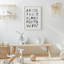 Load image into Gallery viewer, Watercolor black alphabet set of art prints 07-4001