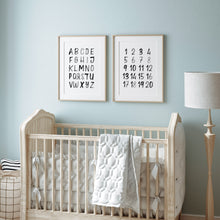 Load image into Gallery viewer, Watercolor black alphabet set of art prints 07-4001