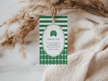 Load image into Gallery viewer, Corjl green golf caddie Editable baby shower gift favor tag template 0209
