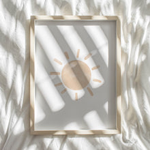 Load image into Gallery viewer, Watercolor earthy boho rainbow cloud sun set of 3 art prints 07-50