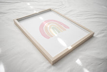 Load image into Gallery viewer, Watercolor pastel rainbow cloud sun set of 3 art prints 07-50