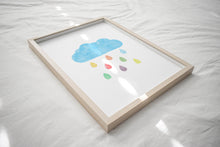 Load image into Gallery viewer, Watercolor colorful rainbow cloud sun set of 3 art prints 07-50