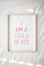 Load image into Gallery viewer, Watercolor pink I am a child of God art print 07-43