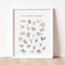 Load image into Gallery viewer, set of 6 animal educational watercolor art prints 07-127