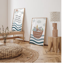 Load image into Gallery viewer, Watercolor Noah's ark art print 07-246