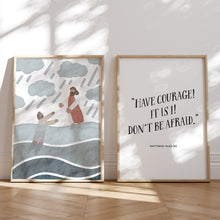 Load image into Gallery viewer, Watercolor Jesus illustration Matthew 14:22-23 art print 07-24402