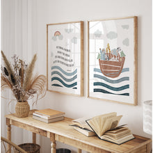 Load image into Gallery viewer, Watercolor Noah's ark art print 07-246