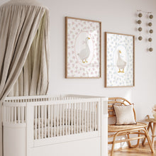 Load image into Gallery viewer, Watercolor Pink Blue Silly goose set of 2 art prints 07-27601