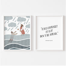 Load image into Gallery viewer, Watercolor Jesus illustration Matthew 14:22-23 art print 07-24402